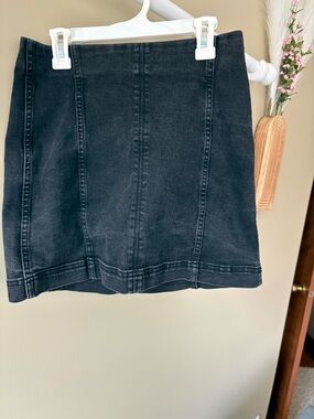 wild fable Black Denim Panel Mini Skirt